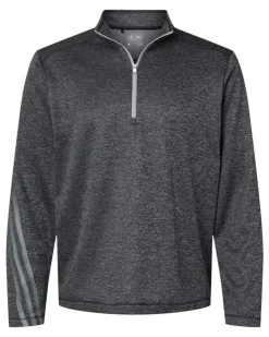 Adidas A284 - Brushed Terry Heathered Quarter-Zip Pullover