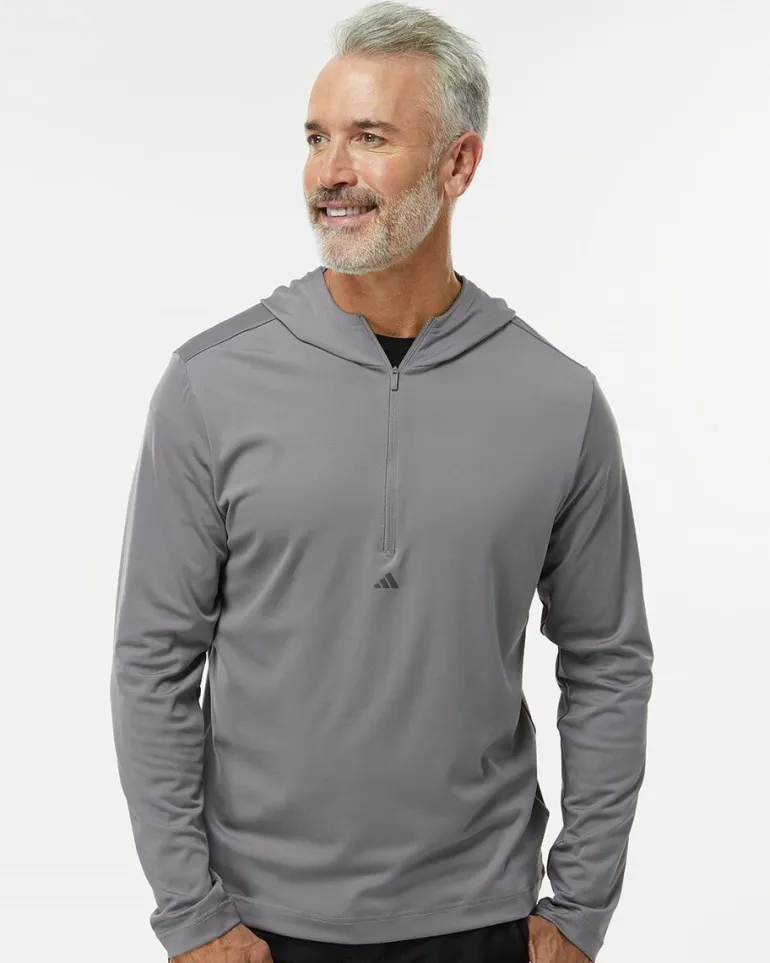 Adidas A596 - Lightweight Performance Quarter-Zip Hooded Pullover