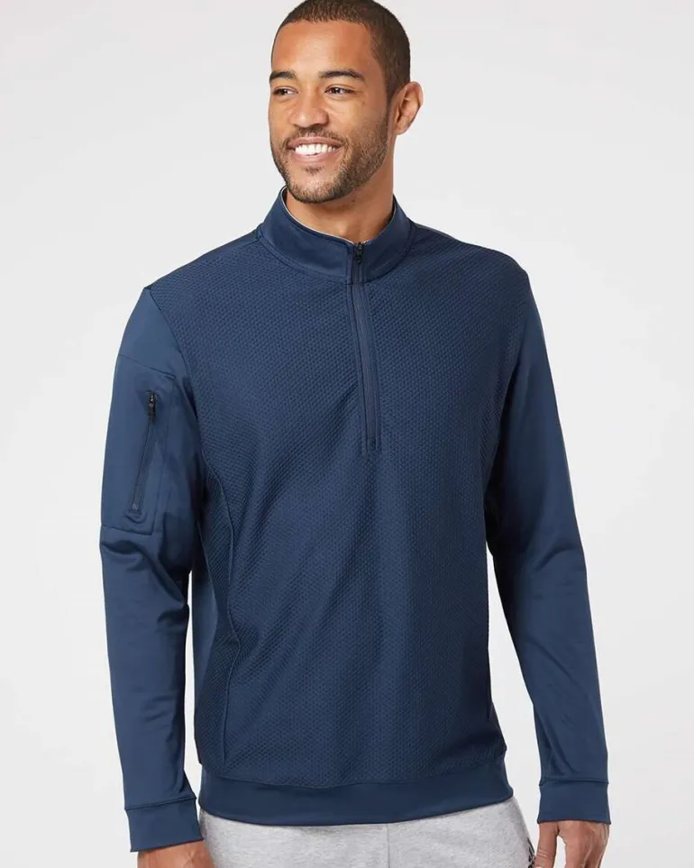 Adidas A295 - Performance Textured Quarter-Zip Pullover
