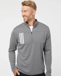 Adidas A482 - 3-Stripes Double Knit Quarter-Zip Pullover