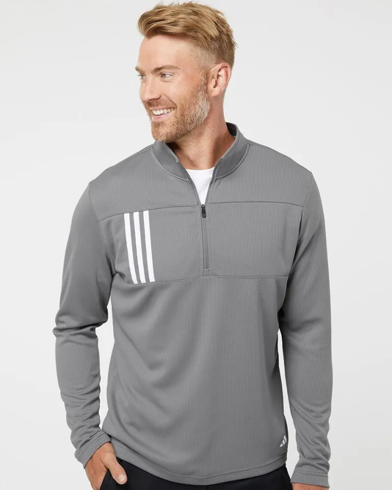 Adidas A482 - 3-Stripes Double Knit Quarter-Zip Pullover