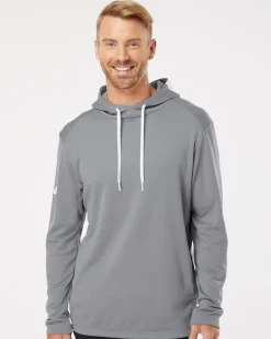 Adidas A530 - Textured Mixed Media Hooded Sweatshirt
