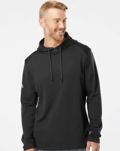 Adidas A530 - Textured Mixed Media Hooded Sweatshirt