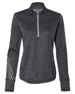 Adidas A285 - Women's Brushed Terry Heathered Quarter-Zip Pullover