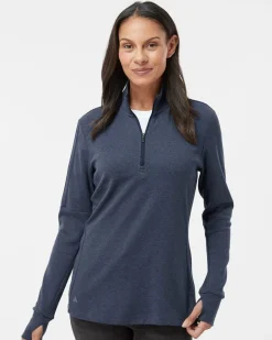 Adidas A555 - Women's 3-Stripes Quarter-Zip Sweater