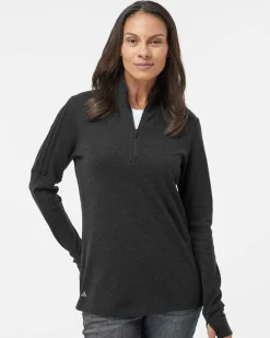 Adidas A555 - Women's 3-Stripes Quarter-Zip Sweater
