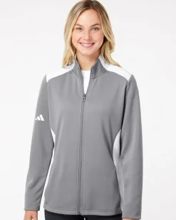Adidas A529 - Women's Textured Mixed Media Full-Zip Jacket