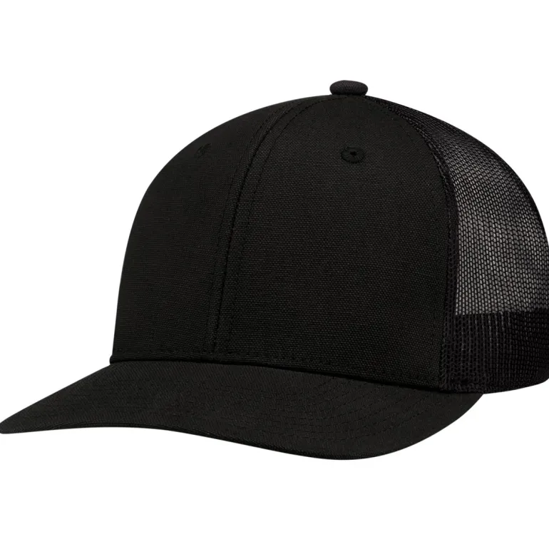 AJM 8D017M - Duck Canvas / Polyester Mesh, 6 Panel Constructed Pro-Round (Mesh Back)