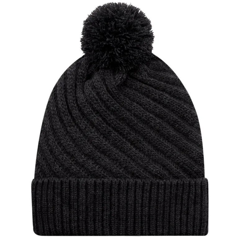 AJM 1E133L - Acrylic / Polyester Satin, Cuff Toque (Pom Pom 8cm, Women's)
