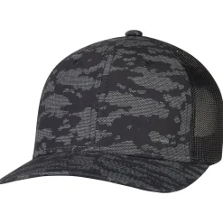 AJM 8G017M - Cotton Drill / Nylon Mesh / Polyester Mesh 6 Panel Constructed Pro-Round (Urban Camo, Mesh Back)