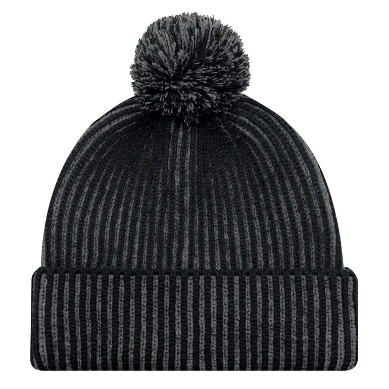 AJM 9H267M - Acrylic Cuff Toque with flat seams (Pom Pom 8cm)
