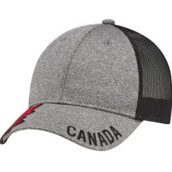 AJM 4H337M - Polyester Heather / Soft Polyester Mesh 6 Panel Constructed Full-Fit (Canada, Mesh Back)