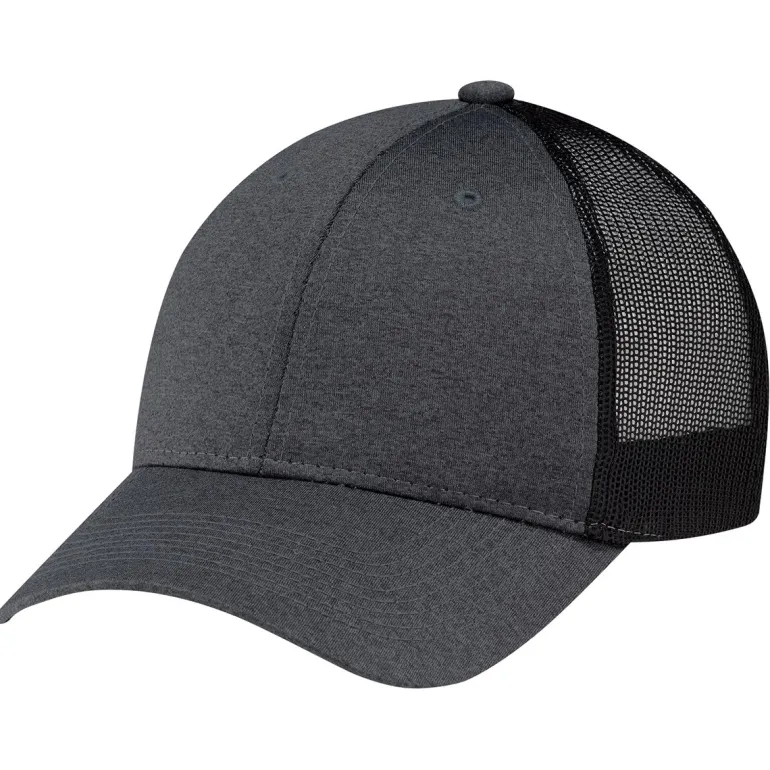 AJM 4H647M - Polyester Heather / Soft Polyester Mesh 6 Panel Constructed Full-Fit (Mesh Back)