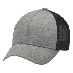 AJM 4H647M - Polyester Heather / Soft Polyester Mesh 6 Panel Constructed Full-Fit (Mesh Back)