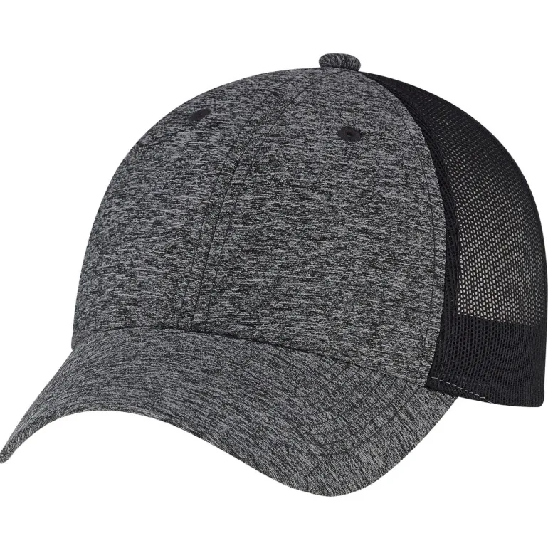 AJM 5H647M - Polyester Marl / Soft Polyester Mesh 6 Panel Constructed Full-Fit (Mesh Back)
