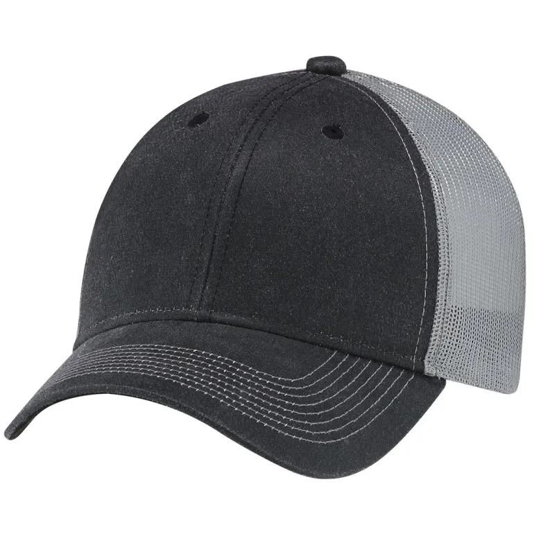 AJM 7L647M - Weathered Polycotton / Soft Polyester Mesh 6 Panel Constructed Full-Fit (Mesh Back)