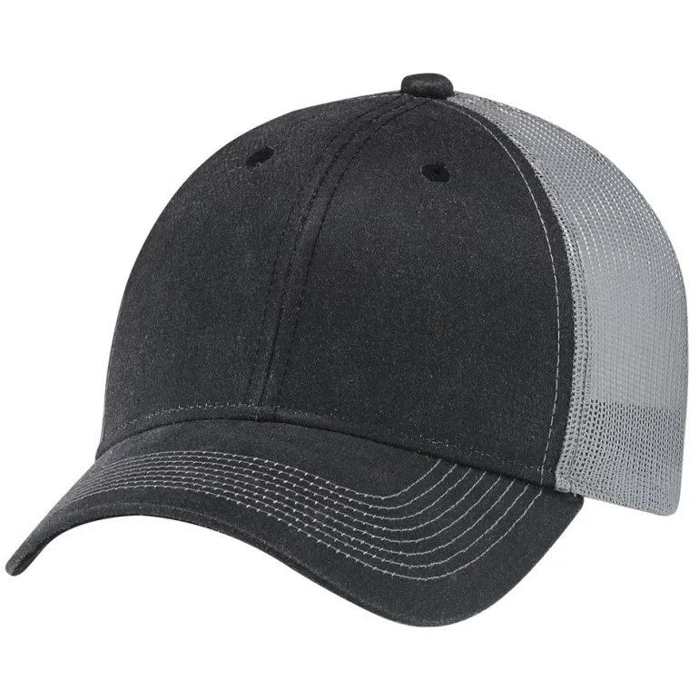 AJM 7L647M - Weathered Polycotton / Soft Polyester Mesh 6 Panel Constructed Full-Fit (Mesh Back)