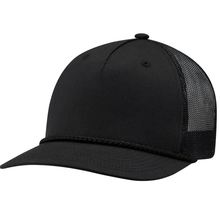 AJM 5160M - Polycotton / Polyester Mesh 5 Panel Constructed Pro-Round-Five (Mesh Back)