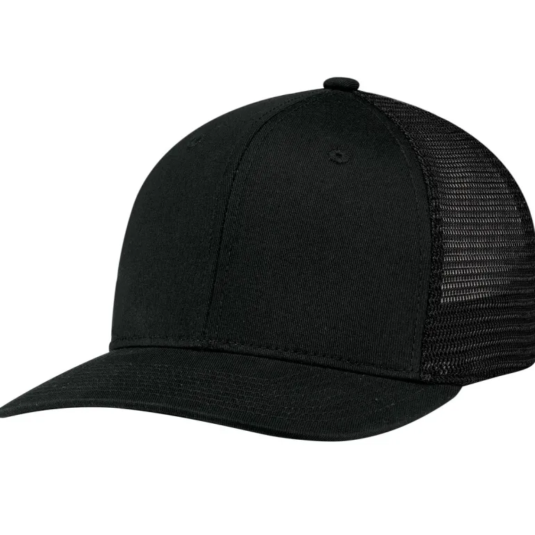 AJM 7M110M - Deluxe Chino Twill / Flexible Polyester Mesh, 6 Panel Constructed Pro-Round (Mesh Back, Deluxe Fit)