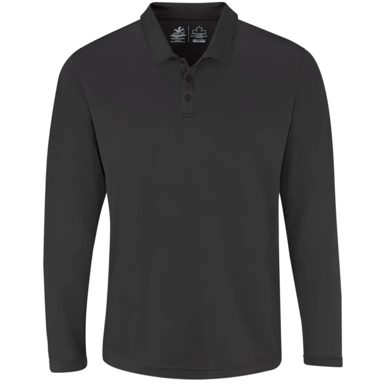 AJM PM1901 - Men's Performance Long Sleeve Polos