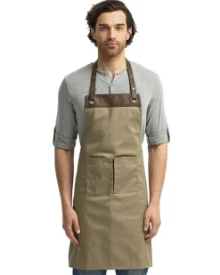 Artisan Collection by Reprime RP123 - Adjustable Faux Leather Trim Bib Apron