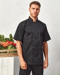 Artisan Collection by Reprime RP664 - Unisex Studded Front Short-Sleeve Chef's Coat