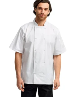 Artisan Collection by Reprime RP664 - Unisex Studded Front Short-Sleeve Chef's Coat
