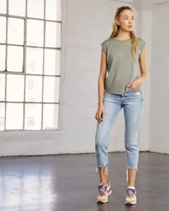 Bella+Canvas 8804 - Ladies Flowy Muscle T-Shirt with Rolled Cuff