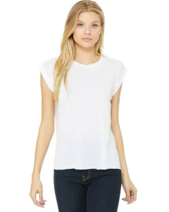 Bella+Canvas 8804 - Ladies Flowy Muscle T-Shirt with Rolled Cuff
