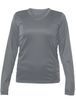 Blank Activewear L635 - Women's Performance V-Neck Long Sleeve Moisture-Wicking Tee