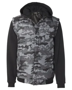 Burnside 8701 - Nylon Vest with Fleece Sleeves