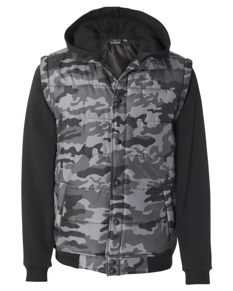 Burnside 8701 - Nylon Vest with Fleece Sleeves