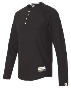 Champion AO380 - Adult Long Sleeve Slub Henley