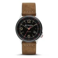 COLUMBIA TIMING CSC02-001 - Canyon Ridge Watch: Black Dial/Camel Leather