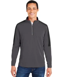 Core365 CE404 - Men's Market Snag Protect Mesh Colorblock Quarter-Zip