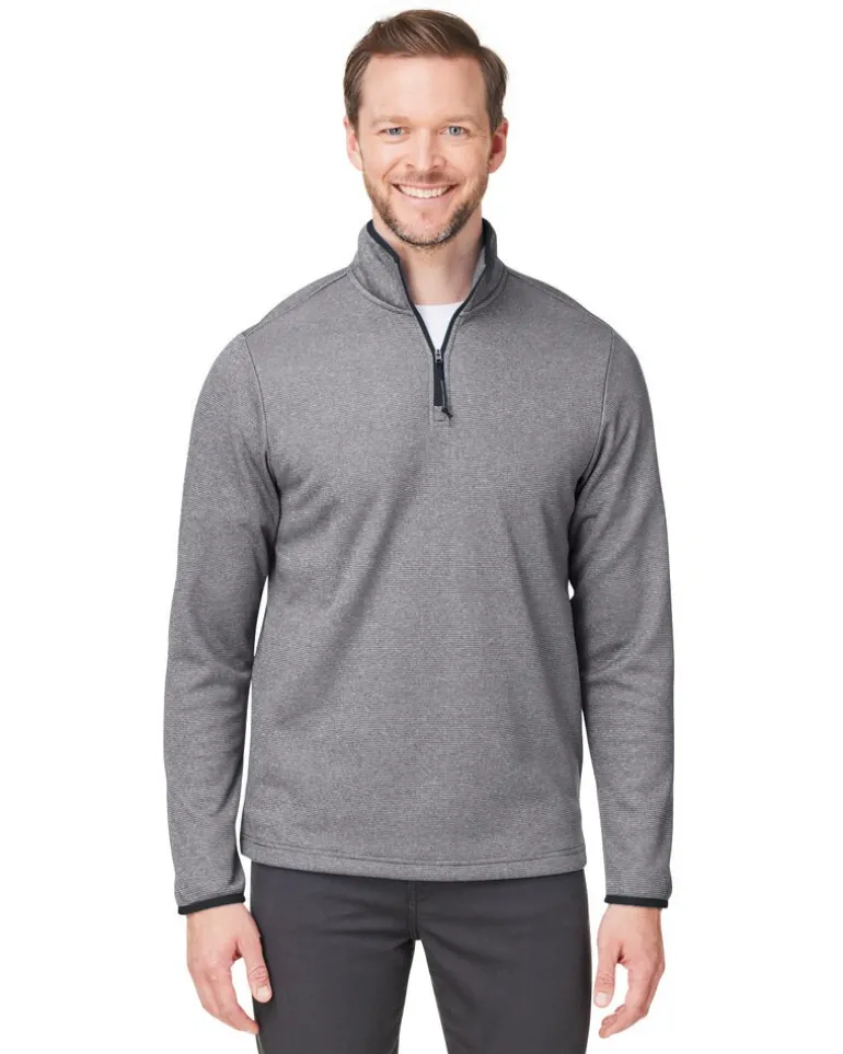 Core365 CE73 - Men's Venture Heathered Stripe Quarter-Zip