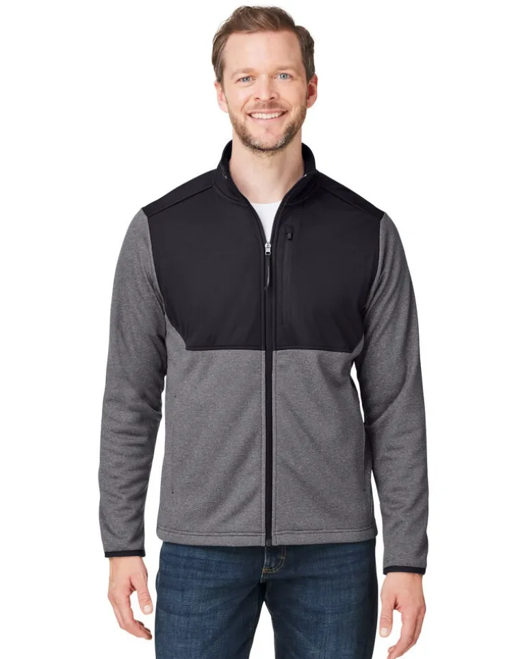 Core365 CE74 - Men's Venture Heathered Stripe Hybrid Jacket