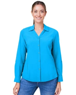 Core365 CE510LW - Ladies Ultra UVP® Long-Sleeve Marina Shirt
