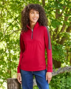 Core365 CE404W - Ladies Market Snag Protect Mesh Colorblock Quarter-Zip