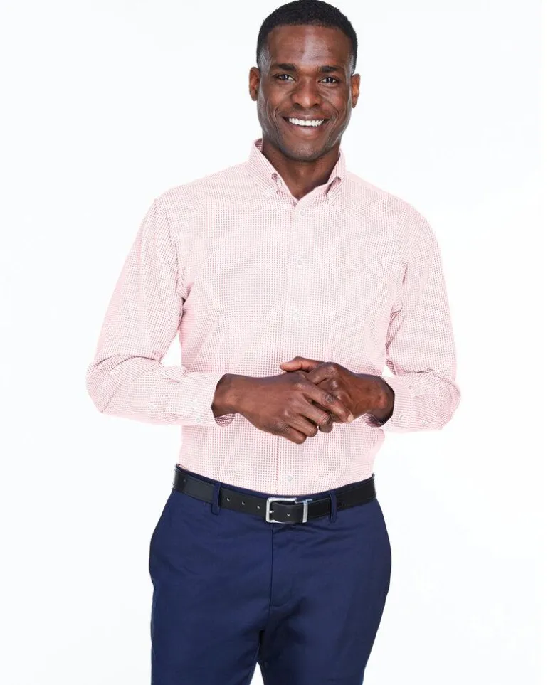 Devon & Jones D640 - Men's Crown Collection Gingham Check