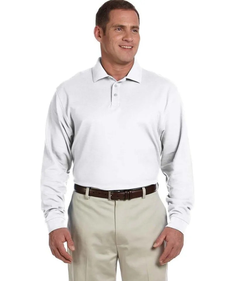 Devon & Jones D110 - Men's Pima Piqué Long-Sleeve Polo