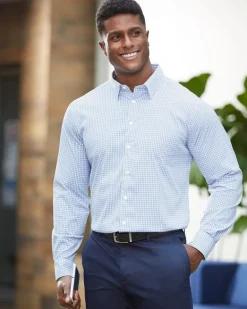 Devon & Jones DG540 - Men's CrownLux Performance Micro Windowpane Shirt