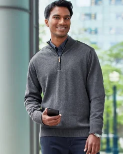 Devon & Jones DG478 - Men's Manchester Fully-Fashioned Half-Zip Sweater
