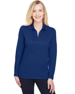 Devon & Jones DG20LW - Ladies CrownLux Performance Plaited Long-Sleeve Polo