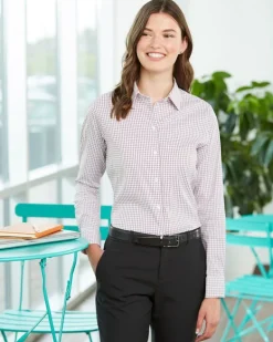 Devon & Jones DG540W - Ladies CrownLux Performance Micro Windowpane Shirt