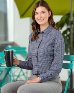 Devon & Jones DG535W - Ladies CrownLux Performance Tonal Mini Check Shirt