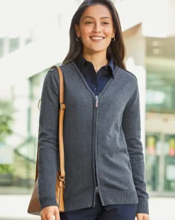 Devon & Jones DG478W - Ladies Manchester Fully-Fashioned Full-Zip Sweater