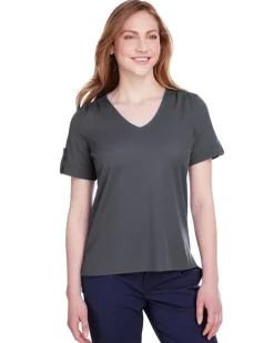 Devon & Jones DG20WB - Ladies CrownLux Performance Plaited Rolled-Sleeve Top