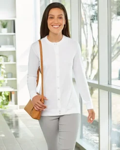 Devon & Jones DP181W - Perfect Fit Ladies Ribbon Cardigan