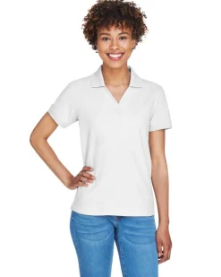 Devon & Jones D100W - Ladies Pima Piqué Short-Sleeve Y-Collar Polo
